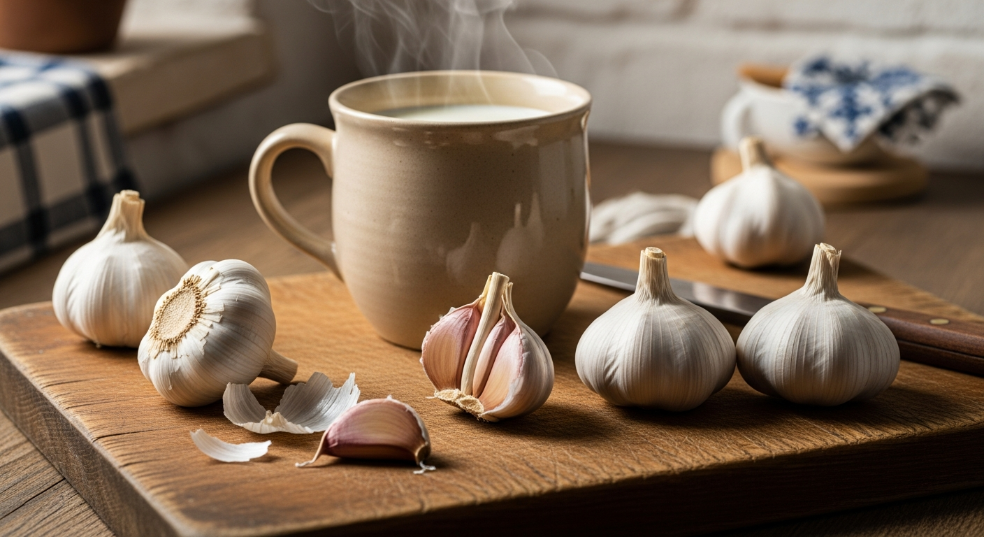 Традиционная кухня с чесноком и молоком